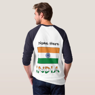 Indische vlag met Jouw naam T-shirt