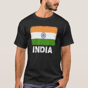 Indische vlag ondersteunt Indiase volksmatige Mann T-shirt