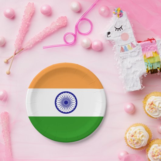 Indische vlag papieren bordje (Feest)