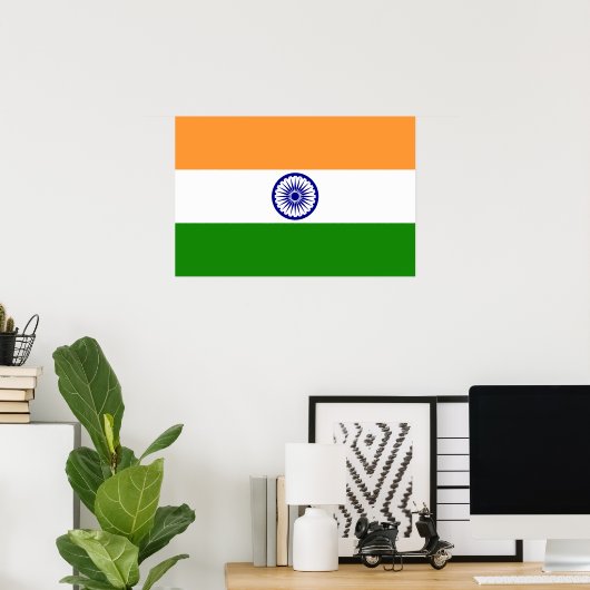 Indische vlag poster (Thuiskantoor)