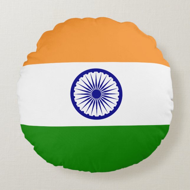 Indische vlag rond kussen (Voorkant)