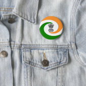 Indische vlag ronde button 5,7 cm (In situ)
