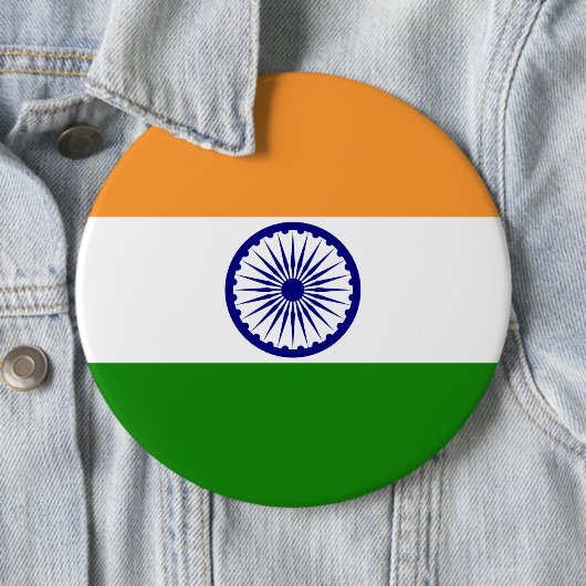 Indische vlag ronde button 6,0 cm (In situ)