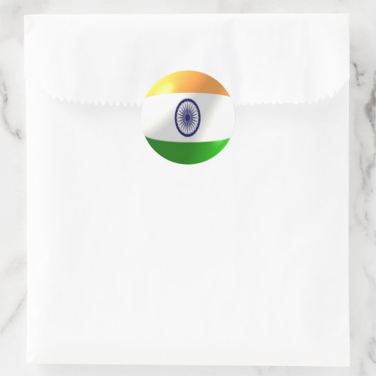 Indische vlag ronde sticker (Tas)