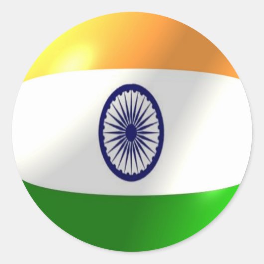 Indische vlag ronde sticker (Voorkant)