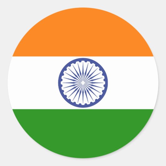 Indische vlag ronde sticker (Voorkant)