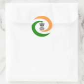 Indische vlag ronde sticker (Tas)