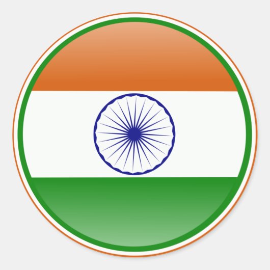 Indische vlag ronde sticker (Voorkant)