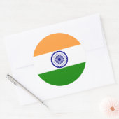 Indische vlag ronde sticker (Envelop)
