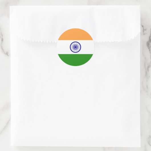 Indische vlag ronde sticker (Tas)