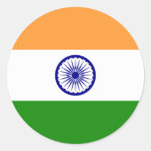 Indische vlag ronde sticker (Voorkant)