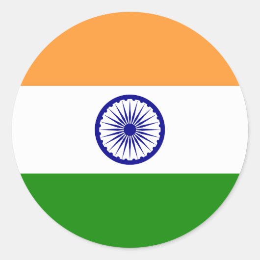 Indische vlag ronde sticker (Voorkant)