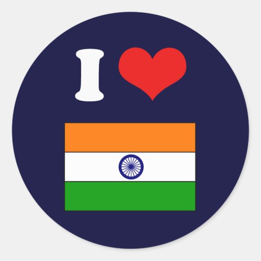 Indische vlag ronde sticker (Voorkant)