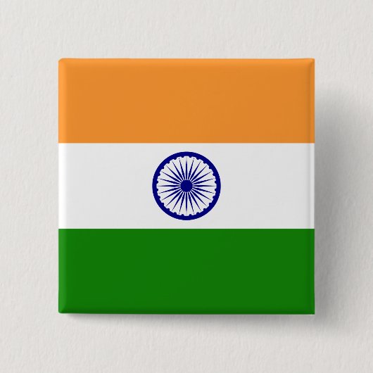 Indische vlag vierkante button 5,1 cm (Voorkant)