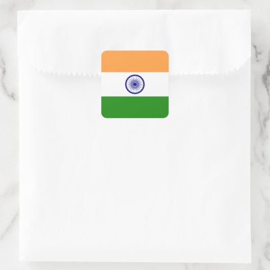 Indische vlag vierkante sticker (Tas)
