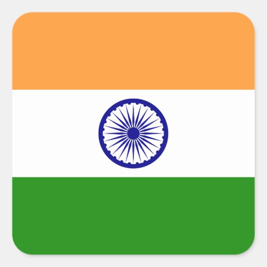 Indische vlag vierkante sticker (Voorkant)