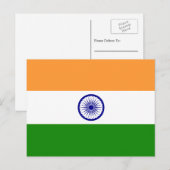 Indische vlag, vlag van India Briefkaart (Voorkant / Achterkant)