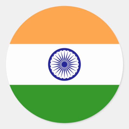Indische vlag, vlag van India Ronde Sticker (Voorkant)