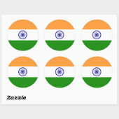 Indische vlag, vlag van India Ronde Sticker (Vel)