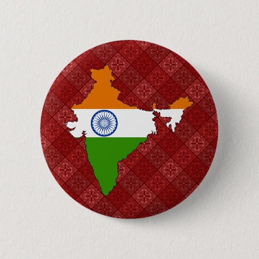 Indische vlag — volledige grootte ronde button 5,7 cm (Voorkant)