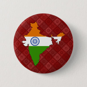 Indische vlag — volledige grootte ronde button 5,7 cm