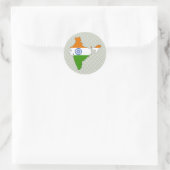 Indische vlag — volledige grootte ronde sticker (Tas)