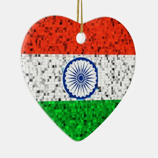 Indische vlaggenglitterversiering keramisch ornament (Rechts)