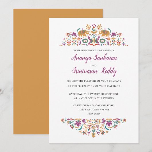 Indische Vloerolifant Mustard Yellow Weddenschap Kaart (Voorkant / Achterkant)