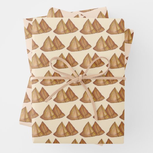 Indische voedingsgroenten, gebakken met Samosa Pas Inpakpapier Vel (In situ)