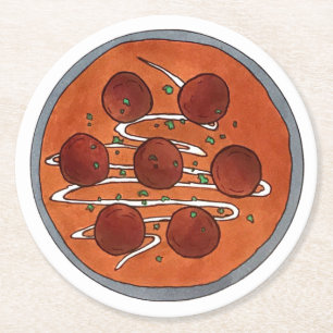 Indische voedselcuisine Malai Kofta Vegetarian Dis Ronde Kartonnen Onderzetter