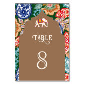 Indische volkskunst olifant beige bruiloft kaart (Achterkant)