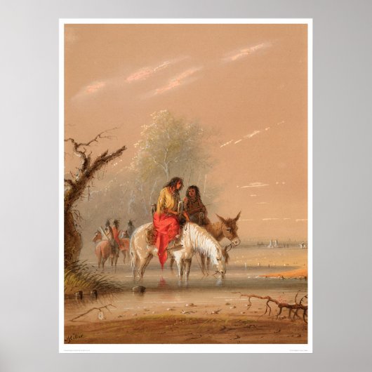 Indische watering van de bergen (1068A) Poster (Voorkant)