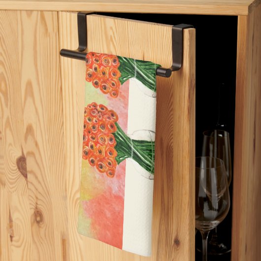 Indische Waterverf Ranunculus Theedoek (Derde Gevouwen)