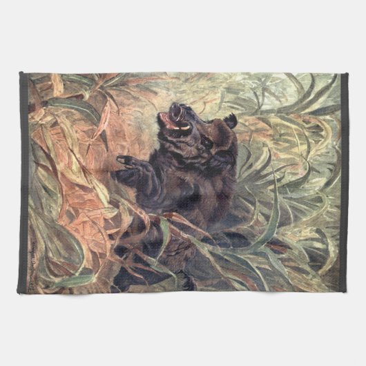  Indische wilde-dierentuin door Winifred Austen Theedoek (Horizontaal)