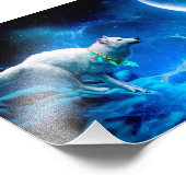 Indische wolf en volle maan foto afdruk (Hoek)