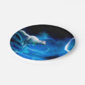 Indische wolf en volle maan papieren bordje (Gekanteld)