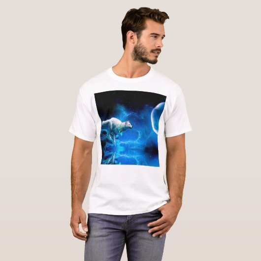 Indische wolf en volle maan t-shirt (Voorkant volledig)