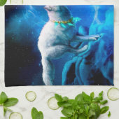 Indische wolf en volle maan theedoek (Gevouwen)