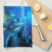 Indische wolf en volle maan theedoek (Quarter Fold)