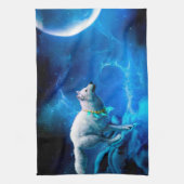 Indische wolf en volle maan theedoek (Verticaal)