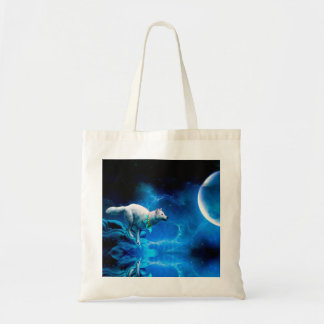 Indische wolf en volle maan tote bag