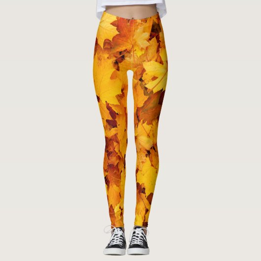 Indische zomergulden bladeren leggings (Voorkant)