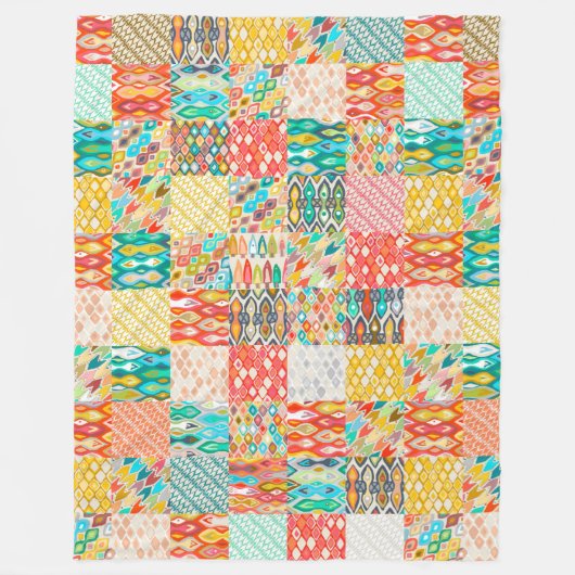 Indische zomerikatpatches fleece deken (Voorkant)