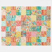 Indische zomerikatpatches fleece deken (Voorkant (Horizontaal))