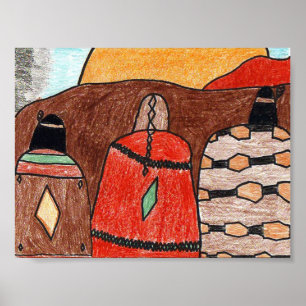 Indische zonsondergang poster