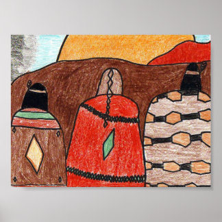 Indische zonsondergang poster