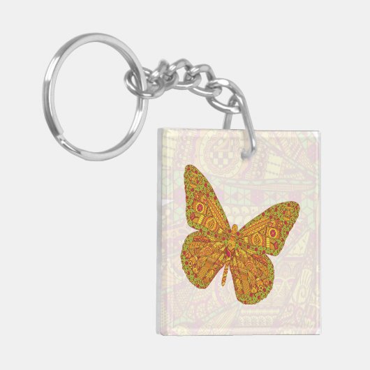 Indische zwarte acrylSleutelhanger Sleutelhanger (Voorkant Links)