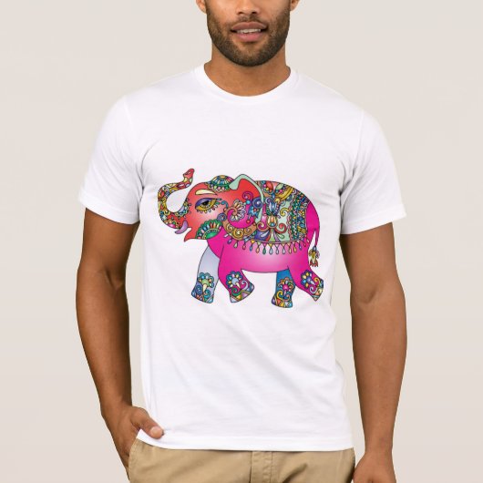Indischer Bunter Elefant T-shirt (Voorkant)