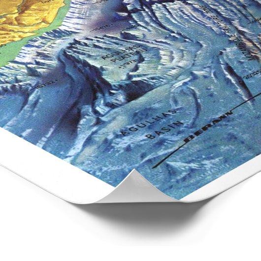 " Indischer Ozean: 1967/heute - Meeresrelief Karte Poster (Hoek)