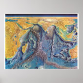 " Indischer Ozean: 1967/heute - Meeresrelief Karte Poster (Voorkant)